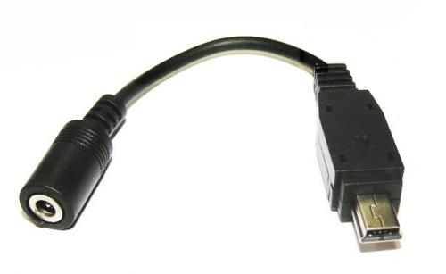 Mini USB Plug (V3) to DC Jack Short Cable